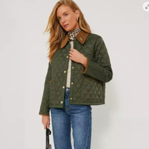 Olive ~ Barbour 30th Anniversary Cropped Liddesdale Jacket MSRP$330 British Chic - Picture 12 of 16